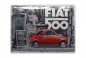 Preview: Blechschild "Fiat 500 rot" - 40 x 30cm